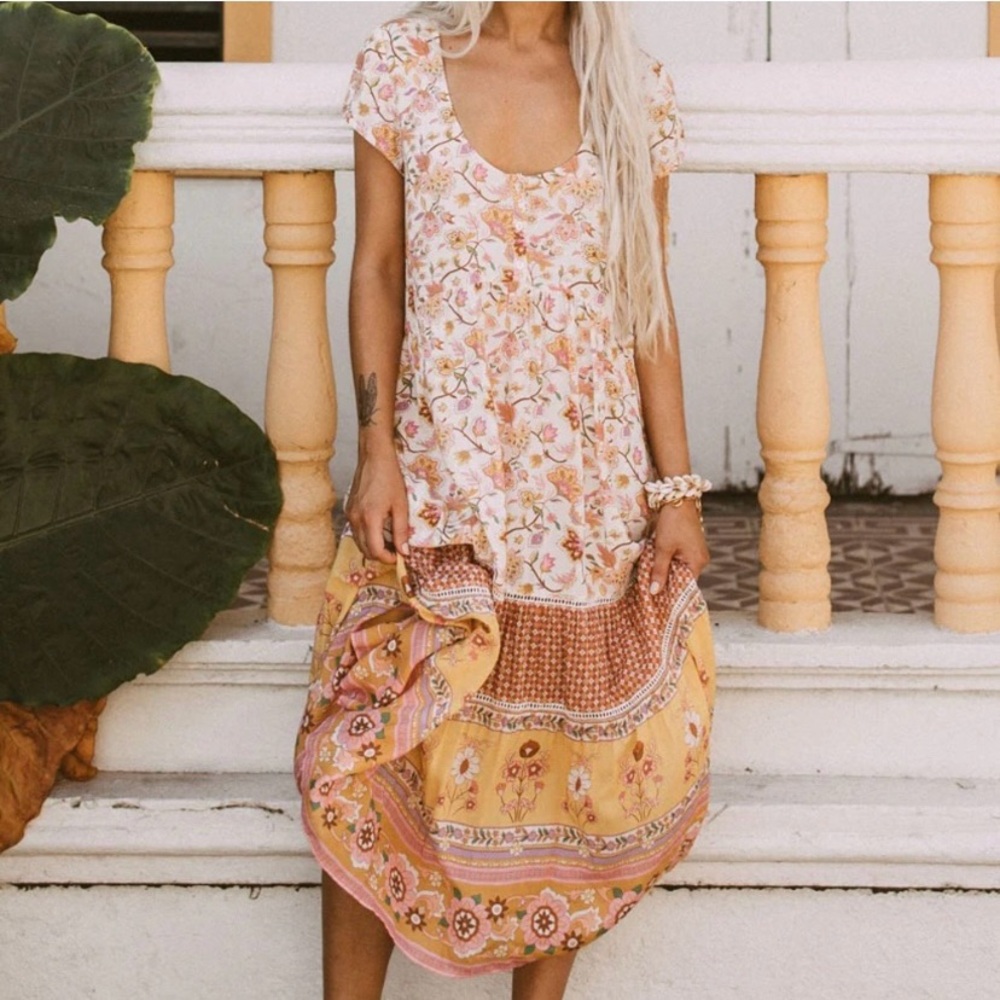 Spell Portobello Road baby doll midi dress